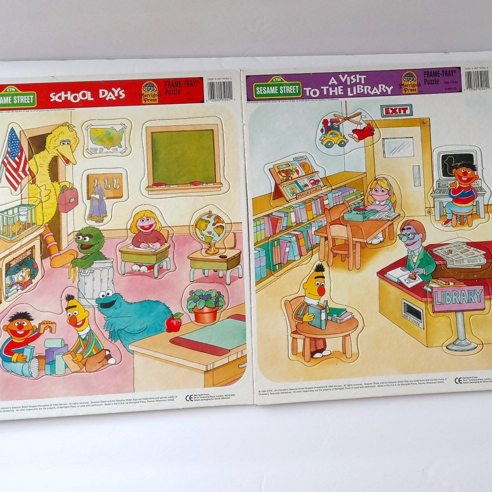 Vintage Sesame Street Puzzles 1984 Merrigold Press